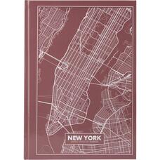 Книга записна А4 Axent Maps New York 96 аркушів клітинка тверда обкладинка 8422-543-A, 43050