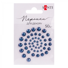 Перлини самоклеючі сині 50 штук Santi, 740137