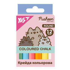 Крейда кольорова 12 штук Pusheen Yes, 400556