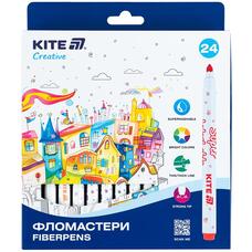 Фломастери 24 кольори Kite Creative Superwashable K-1153, 68713