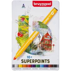 Фломастери Expression 9 кольорів та 1 спеціальний металевий пенал Bruynzeel, 60324010
