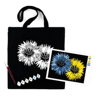 Набір екосумка-розмальовка чорна Волошки бавовна 42х38 см 240 гм2 Rosa Talent, 0003644