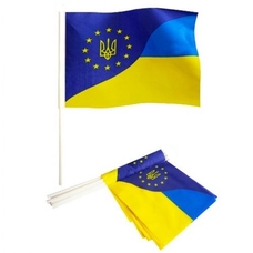 Прапор України/Євросоюзу 14х21 см поліестер, 9061110