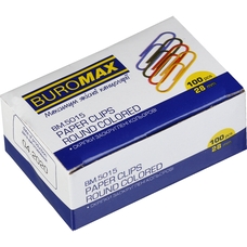 Скріпки кольорові круглі 28 мм 100 штук Buromax BM.5015, 958501