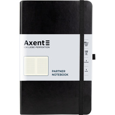 Книга записна А5 125х195 мм клітинка 96 аркушів чорна Partner Lux Axent 8202-01-A, 33015