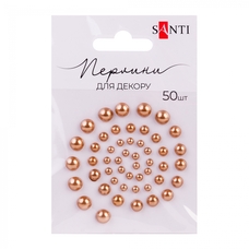 Перлини самоклеючі бронза 50 штук Santi, 740140