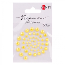 Перлини самоклеючі жовті 50 штук Santi, 740179