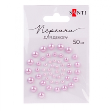 Перлини самоклеючі лілові ніжні 50 штук Santi, 740184
