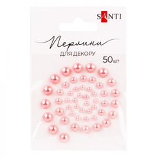 Перлини самоклеючі рожеві 50 штук Santi, 952632