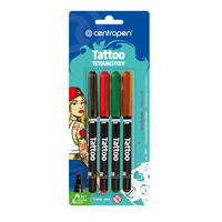 Маркер TATTOO для малювання на шкірі набір 4 кольори Centropen 2880, 35478