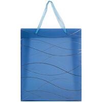 Пакет подарунковий 32x27x8,5 см пластиковий блакитний Waves-2 Axent 8504-30-A, 69486