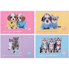 Альбом для малювання 12 аркушів скоба Kite Studio Pets SP24-241, 68211