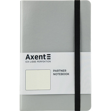 Книга записна А5 125х195 мм крапка 96 аркушів срібляста Partner Soft Axent 8312-34-A, 43157