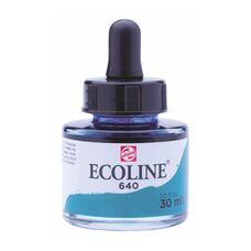 Фарба акварельна рідка Ecoline (640) зелено-синя 30 мл Royal Talens, 11256401