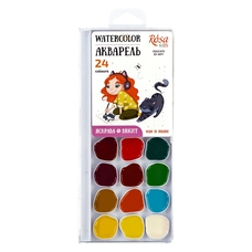 Фарби акварельні 24 кольори Cats with a Girl Rosa Kids, 301208