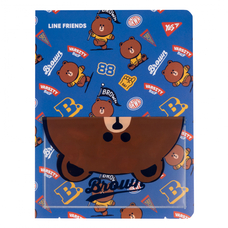 Папка A4 з 20 файлами з кишенею Line Friends Brown YES, 492109