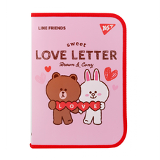 Папка A4 факультативна пластикова на блискавці з кишенею Line Friends FC YES, 492108