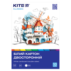 Картон білий А4 10 аркушів двосторонній Classic K-254 Kite, 67707