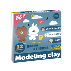 Пластилін 12 кольорів 240 грам Line Friends YES, 540670