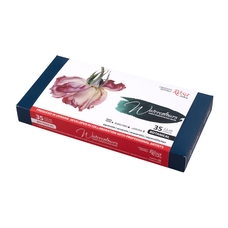 Набір акварельних фарб Botanical 35 кольорів металевий пенал Rosa Gallery, 340235
