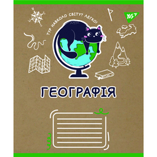 Зошит предметний ГЕОГРАФІЯ Black cat 48 аркушів клітинка YES, 767453