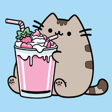 Картина за номерами 25х25 см Pusheen Полуничний коктейль Santi, 955029