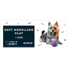 Пластилін восковий 18 кольорів 360 г Dogs Kite K22-085, 61049