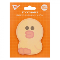 Блок паперу з клейким шаром фігурний Line Friends Sally 75х100 мм 40 аркушів Yes, 170333