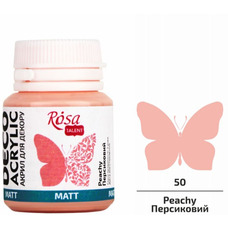 Акрил для декору персиковий матовий 20 мл Rosa Talent, 20050