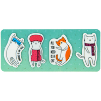 Закладка стікер пластикові 35х50 мм 4x20 шт Kite Cats K22-479-6, 63000