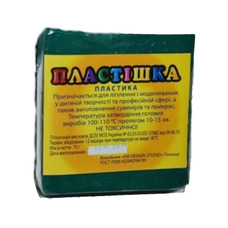 Полімерна глина смарагдова № 0120 75 грам Пластішка, 9061998