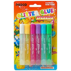 Клей-фарби з блискітками color sparkler 6 кольорів по 10 мл Pasco F-019-08, 330113